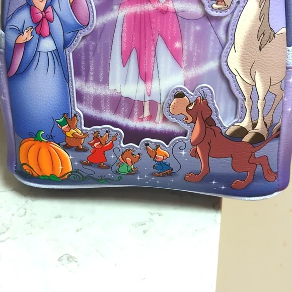 NWT Loungefly Disney's 100th Cinderella Lenticular Mini Backpack Bag - Picture 3 of 8